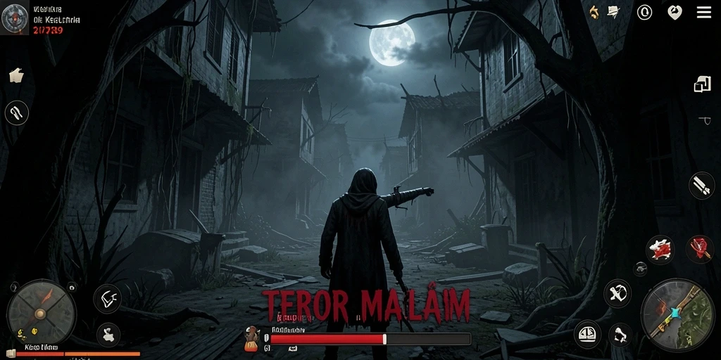 Gameplay 2739 menampilkan suasana horor yang mencekam dan menyeramkan.