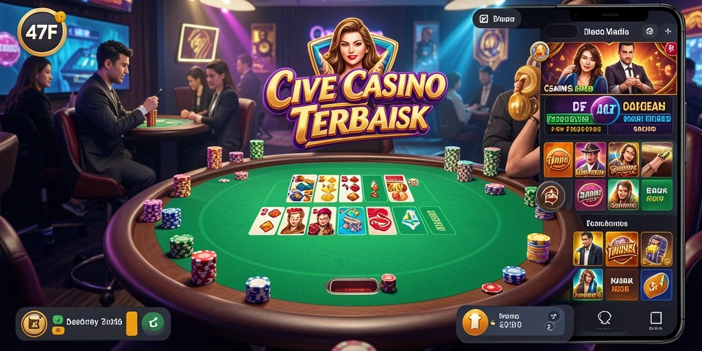 Screenshot gameplay Live Casino 47F dengan dealer profesional.