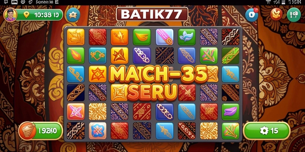 Tampilan gameplay BATIK77 dengan motif batik yang menawan.