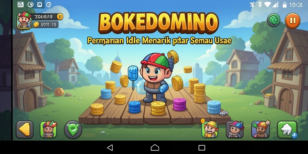 Tampilan gameplay BOKEDOMINO yang memikat dan interaktif.