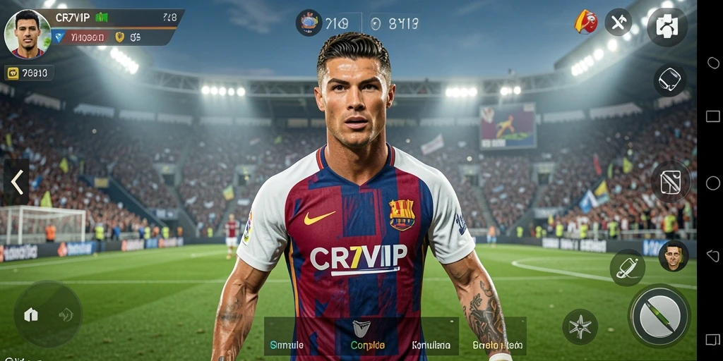 Tampilan gameplay CR7VIP dengan aksi sepak bola yang mendebarkan.