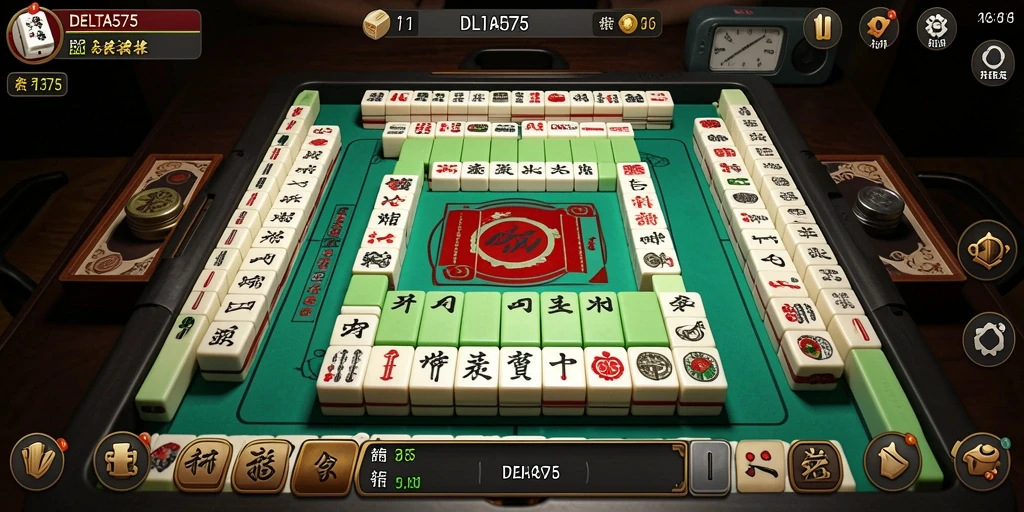 Screenshot DELTA575 menampilkan gameplay Mahjong yang menarik.