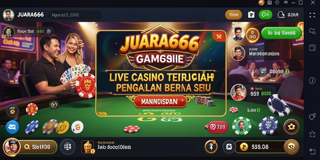 Tampilan menarik dari gameplay Live Casino JUARA666 yang mendebarkan.