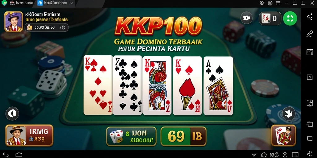 Screenshot KPK100 menampilkan pemain yang sedang berstrategi dalam permainan Domino.