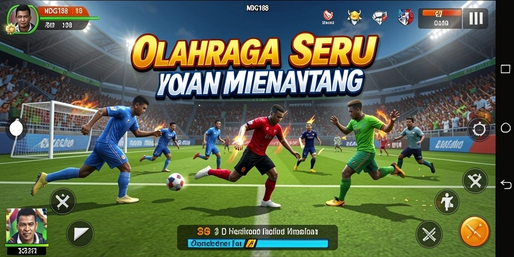 Tampilan gameplay mendebarkan dari MDG188 dengan aksi olahraga yang intens.