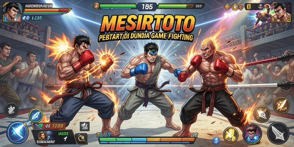 Tampilan gameplay seru dengan pertarungan karakter berbeda.