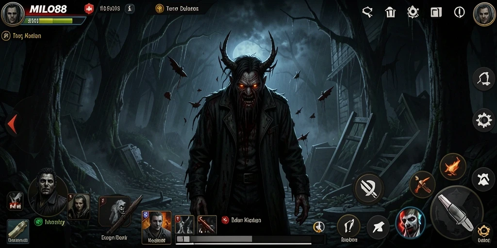 Screenshot gameplay <strong>MILO88</strong> menampilkan kengerian yang mendebarkan.