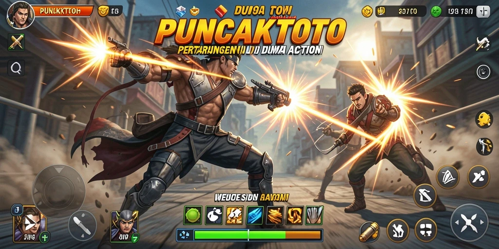 Screenshot gameplay PUNCAKTOTO menampilkan aksi pertarungan yang cepat dan mendebarkan.
