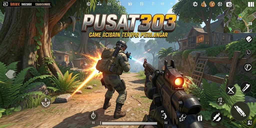 Screenshot PUSAT303 menampilkan aksi menegangkan dalam pertempuran TPS.