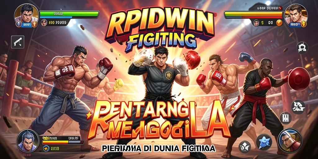 Tampilan aksi seru di RPIDWIN dengan karakter bertarung.