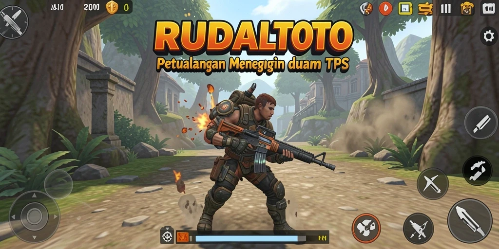 Tangkapan layar dari gameplay menegangkan RUDALTOTO di medan perang.