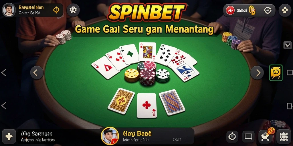Screenshot utama SPINBET menampilkan gameplay Gaple yang seru dan kompetitif.