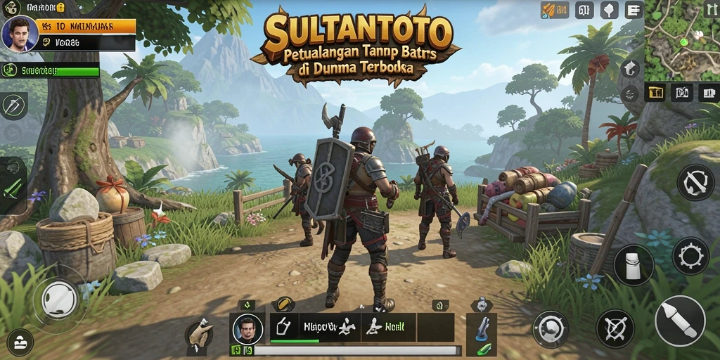 Screenshot SULTANTOTO menunjukkan aksi seru di dunia terbuka.